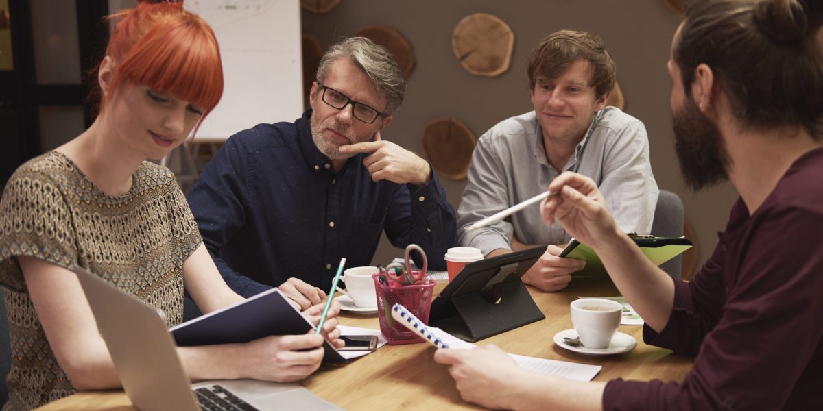 Group of business people working at the office